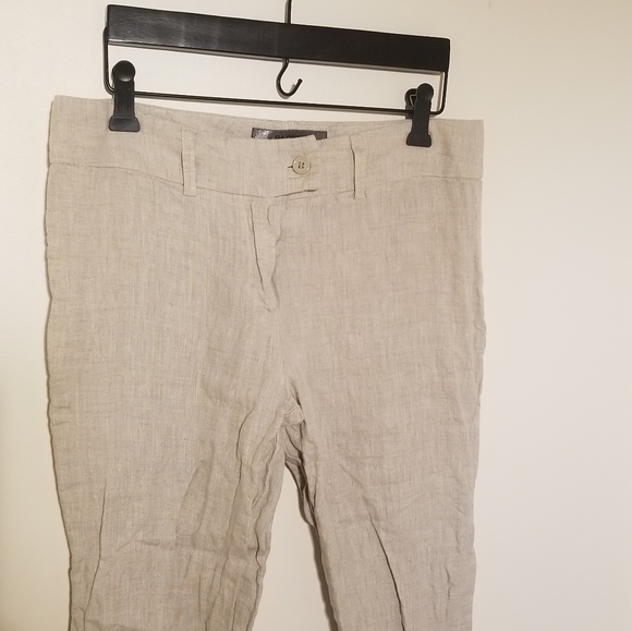 NEW Cream Linen Pants - Picture 3 of 4